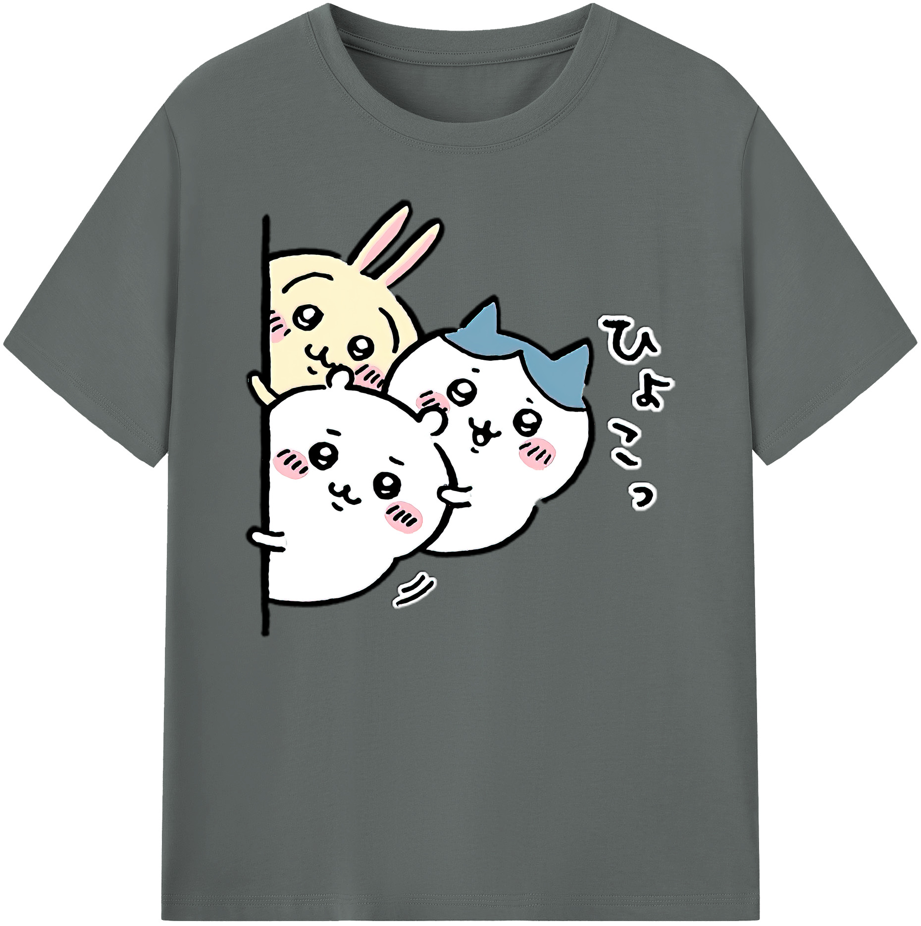 （画像用） ちいかわ うさぎ Chii-kawa usagi 綿100％ メンズ半袖Tシャツ｜肌触りやわらか＆通気性